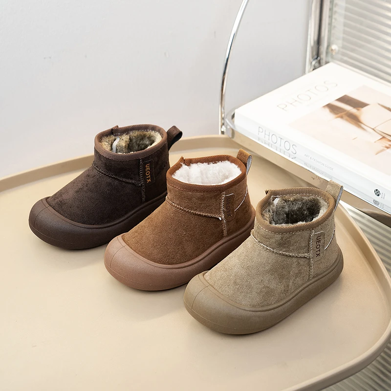 

Зимние уличные детские модные термоботильоны, Лидер продаж, повседневные плюшевые ботинки для девочек, пушистые хлопковые детские ботинки на платформе для мальчиков