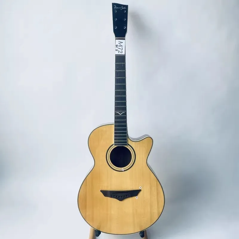 A472 Vision in Guitar By VGS Genuine Unfinished 40'Solid Spruce Top Electric&Acoustic Guitar Kits No Hardwares with Damages diy