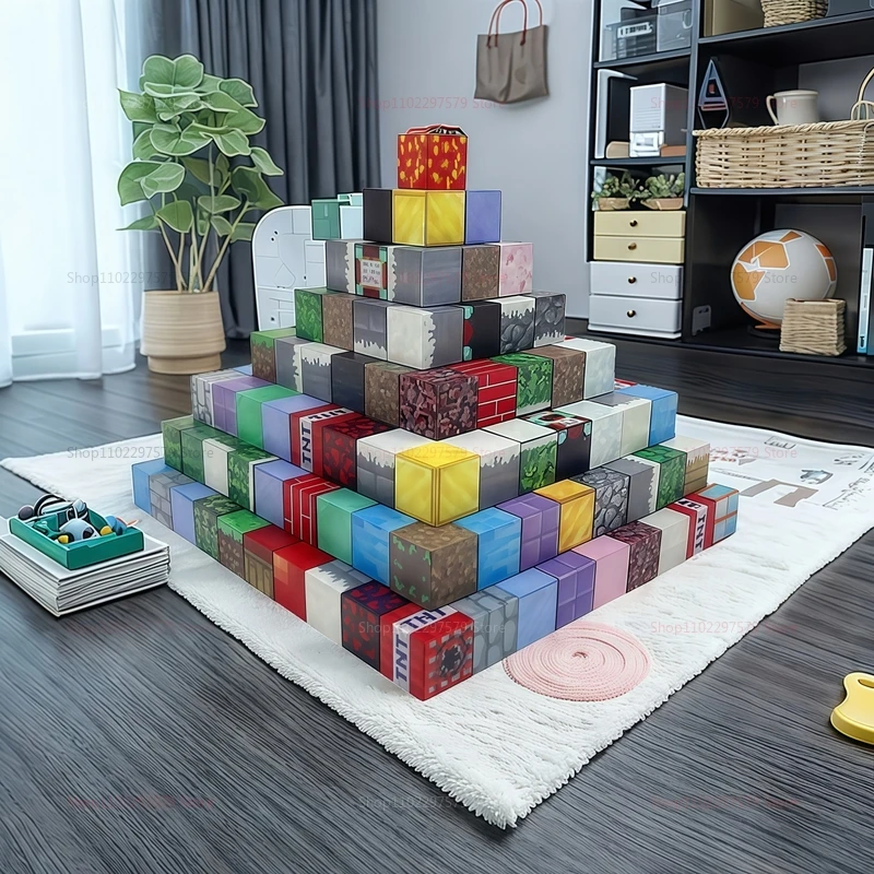 300 bloques de construcción magnéticos Mine World juego de cubos magnéticos para niños niñas niños 3 + juguete de vástago creativo DIY modelo sensorial regalos de vacaciones