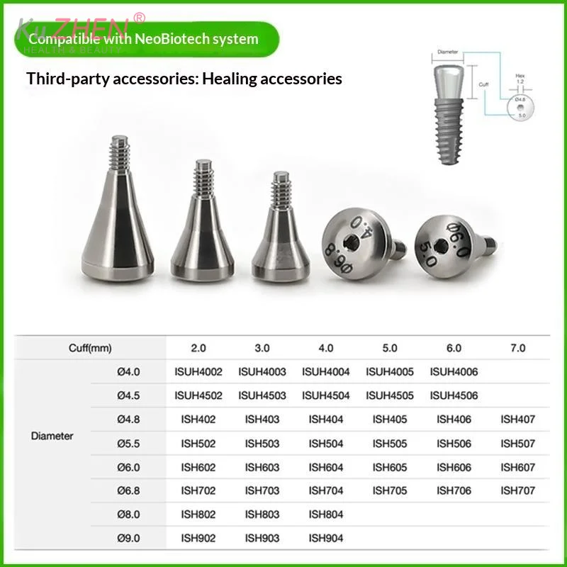 Dental Healing Abutment Compatible with Neo Biotech System Grade 5Titanium Healing Cap Screw For Clinic Lab Supply Fo NeoBiotech