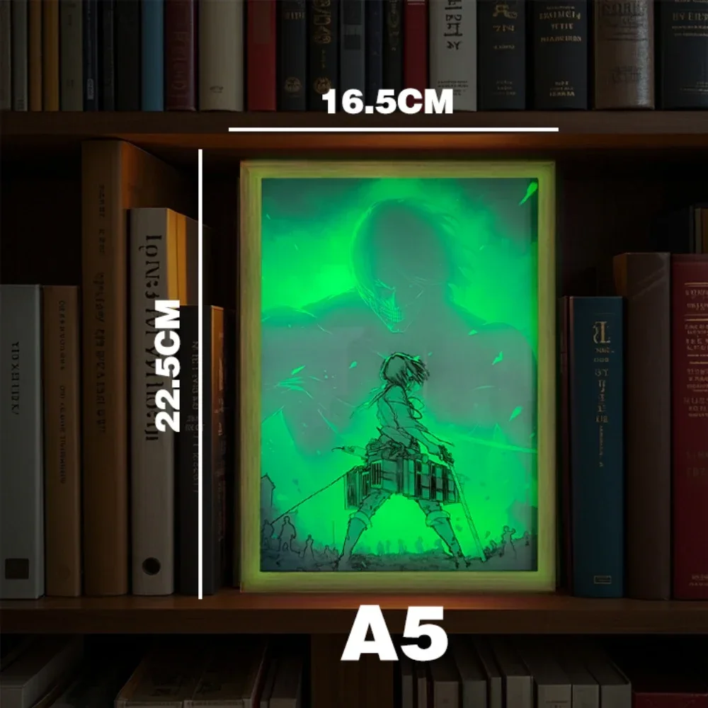Anime Angriff auf Titan 7 Farbe Licht Malerei LED Lampe Innenraum Wand Dekor Hause Dekorative Malerei Freunde Geschenke Mond lampe