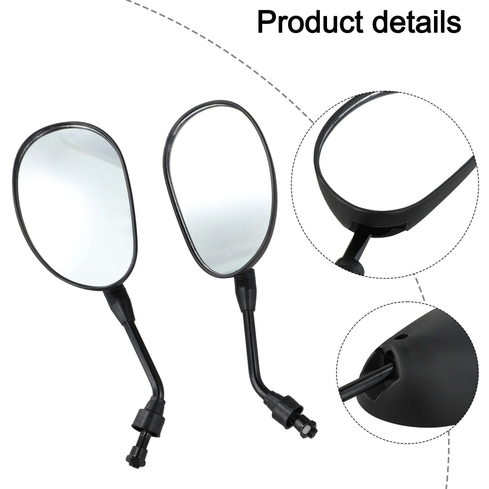 

QS110-A-C-2 Motorcycle Rearview Mirrors (FD11) - 8MM Alloy Folding Mirrors Suitable For Ebikes Scooters & Electric Vehicles