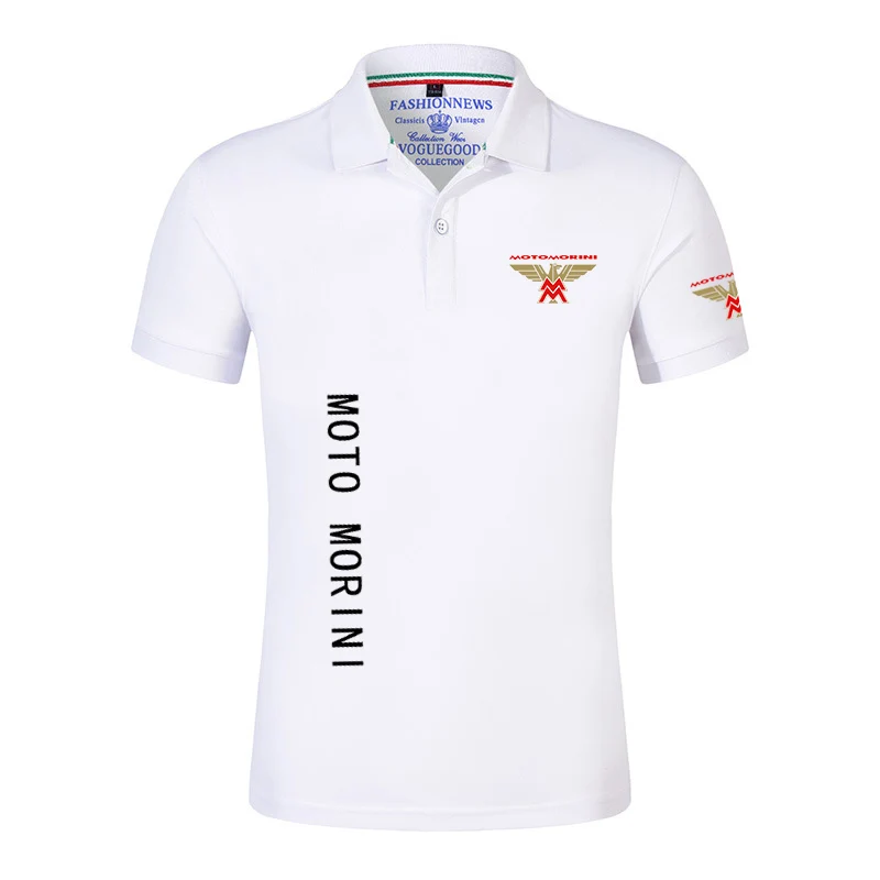 2024 Moto Morini New Men's Fashion Printing Summer Short Sleeves Solid Color Classic Casual Slim Ordinary Polo Shirt Tops