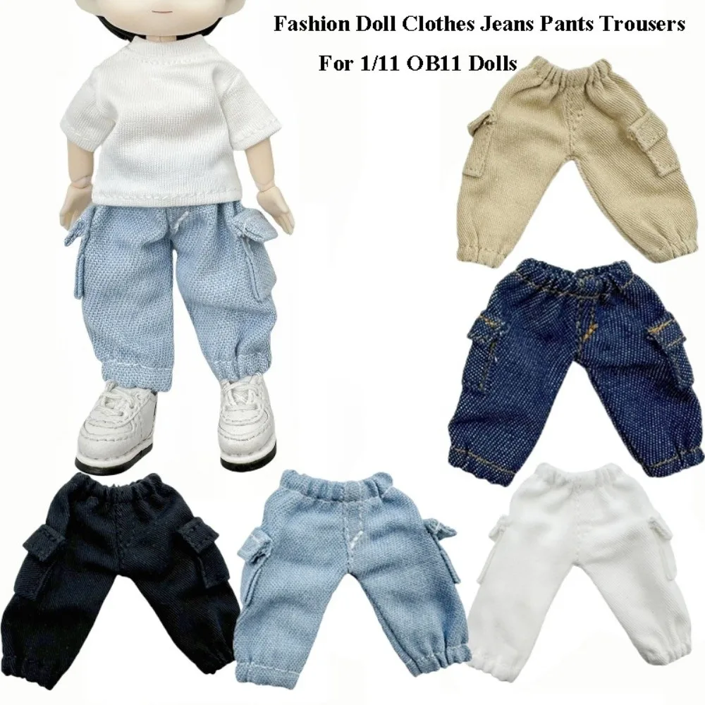 Fashion Jeans Pants DIY Multicolors Denim Pocket Pants Clothes Trousers