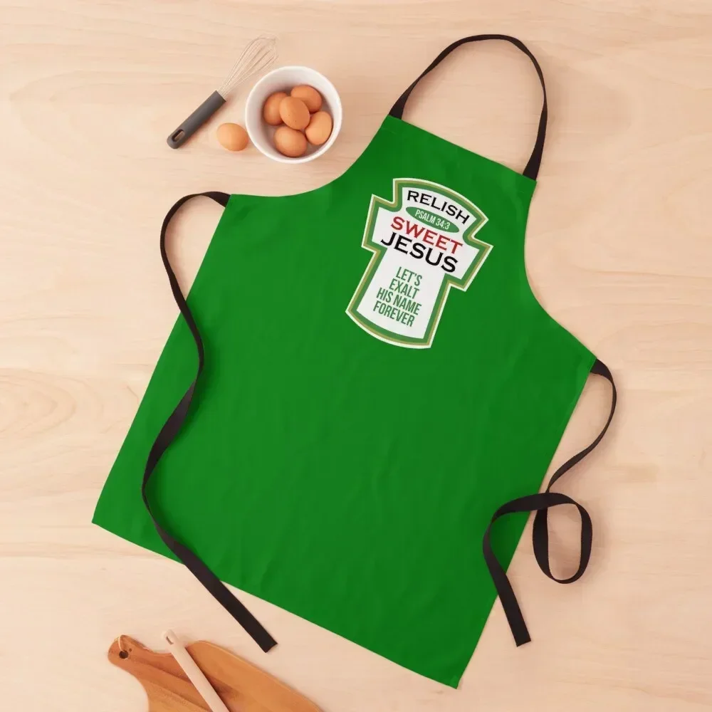 Christian Parody Tee Relish Sweet Jesus Condiments Pickle Apron Kitchen Handle For Women Kitchenware Women's Dresses Apron