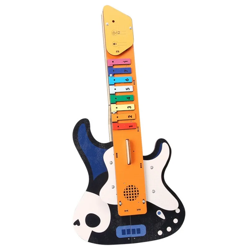 

Self Assembling Guitar Material Kit Child Handmade Assembly Electronic Guitar Toy Educational Kids Learning Model Building Kits