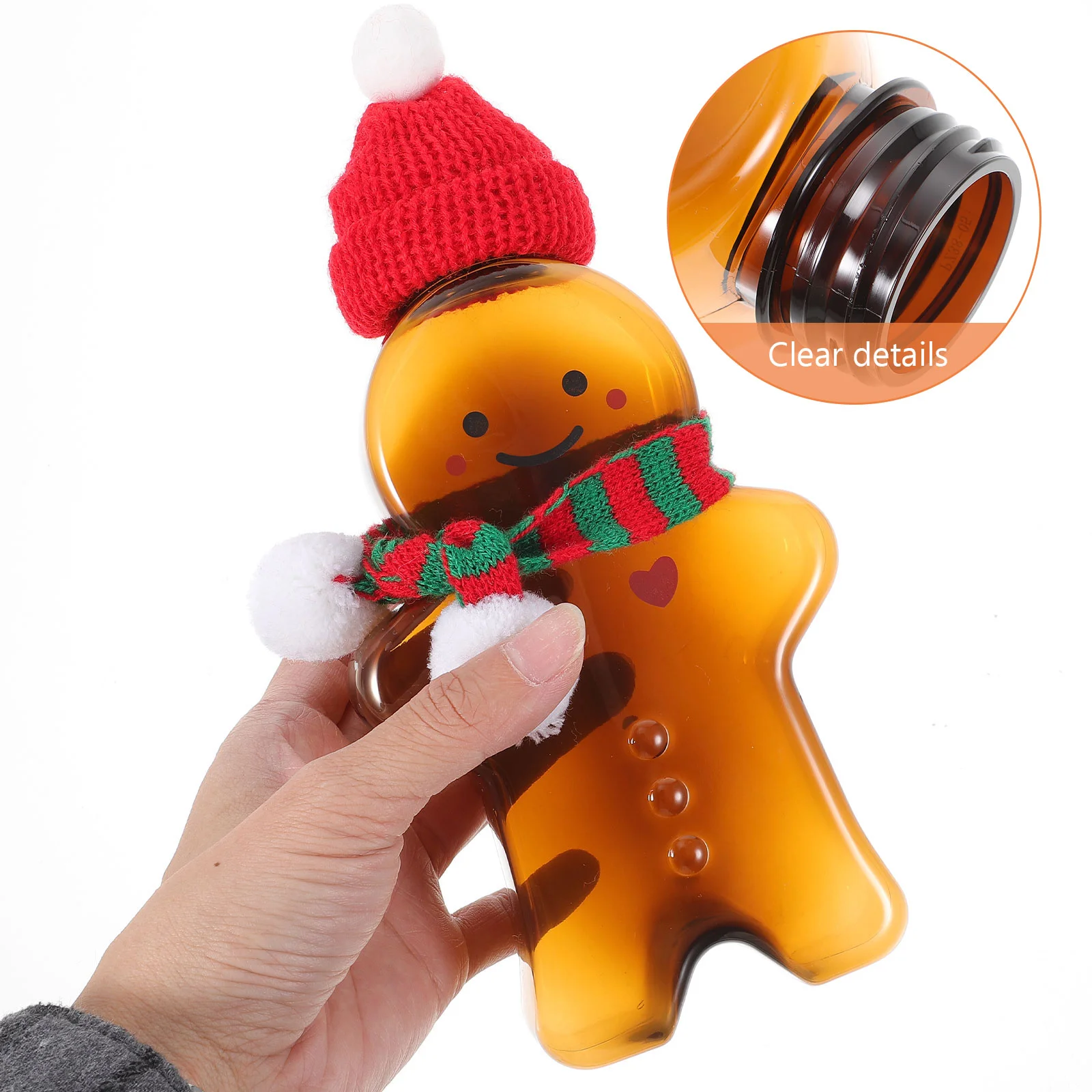 3 Sets Christmas Drink Bottle Candy Containers Juice Bottles with Lids Chocolate The Pet Gingerbread Reusable