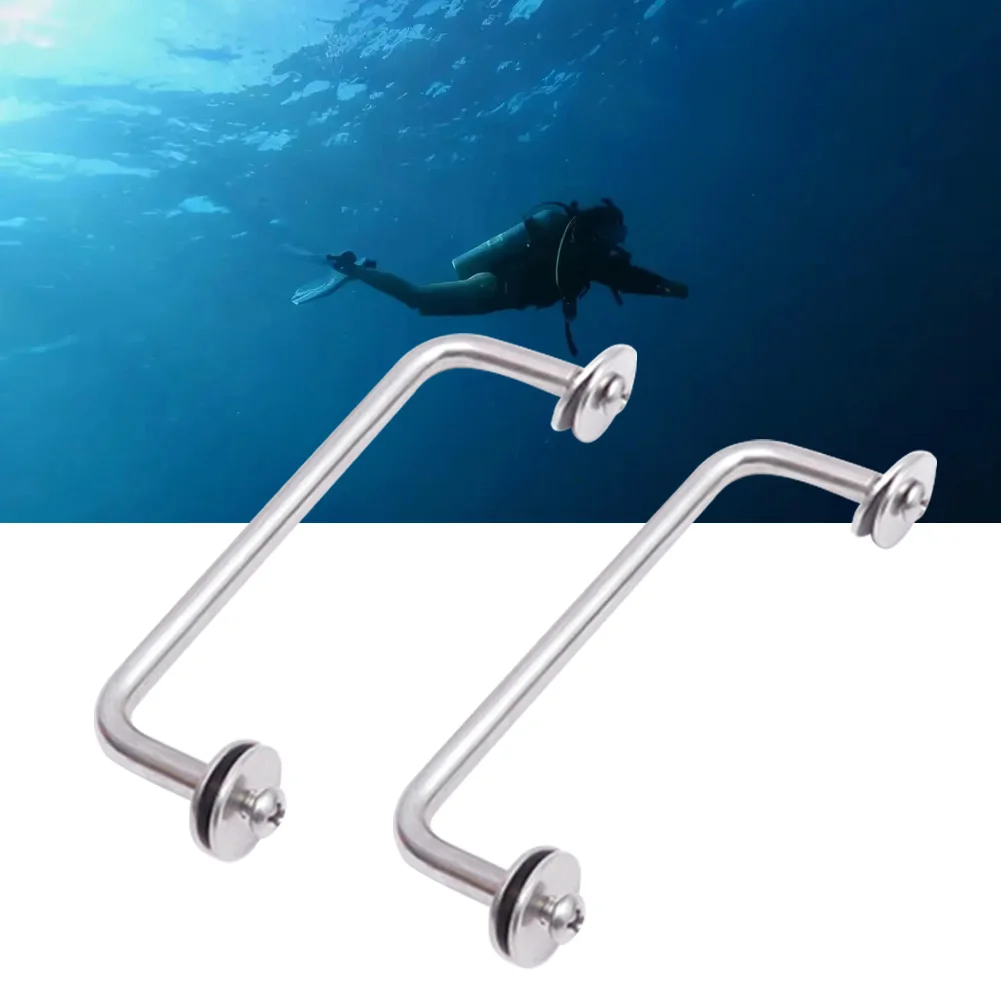 

2PCS Scuba Diving SS316 Rail Sidemount BCD Buttplate Handle Selling Diving Side Hanging Stainless Steel Bow Hooks Parts