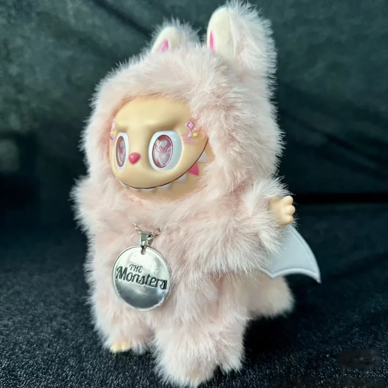 

2025 Высокое качество аниме Monster Labubu Serie Pink Angel Zimomo виниловое лицо Diy кукла бабочка глаз милый настольный орнамент игрушки подарки