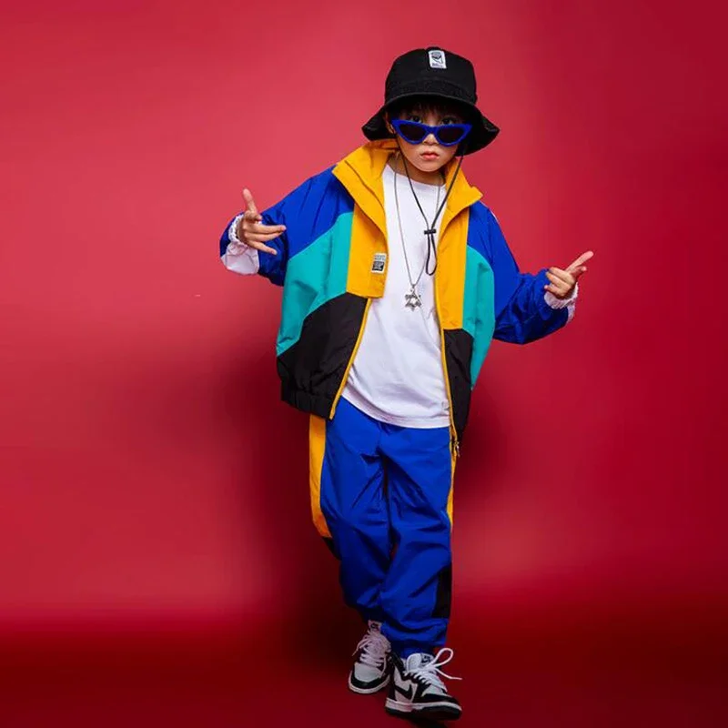 Vêtements de danse jazz pour filles, vêtements de spectacle de danse de rue modernes, vêtements rouges imbibés pour enfants, hip hop