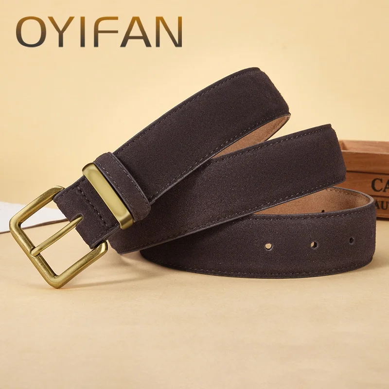 

Мужской замшевый ремень в стиле ретро, трендовая пряжка из сплава, мужской ремень большого размера, натуральный высококачественный ремень, подарок для парня и папы