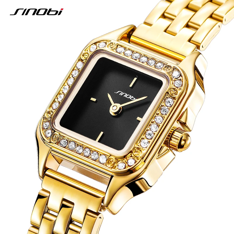 

SINOBI Gold Watch Women Watches Ladies Steel Women's Bracelet Quartz Wristwatches Female Clock Relogio Feminino Montre Femme