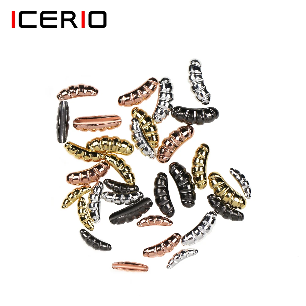 ICERIO 100PCSWeighted Rib Tungsten Body Shell Back Beads Fly Tying Material For Tying Scuds Shrimps Fast Sink Nymph Ice Fishing