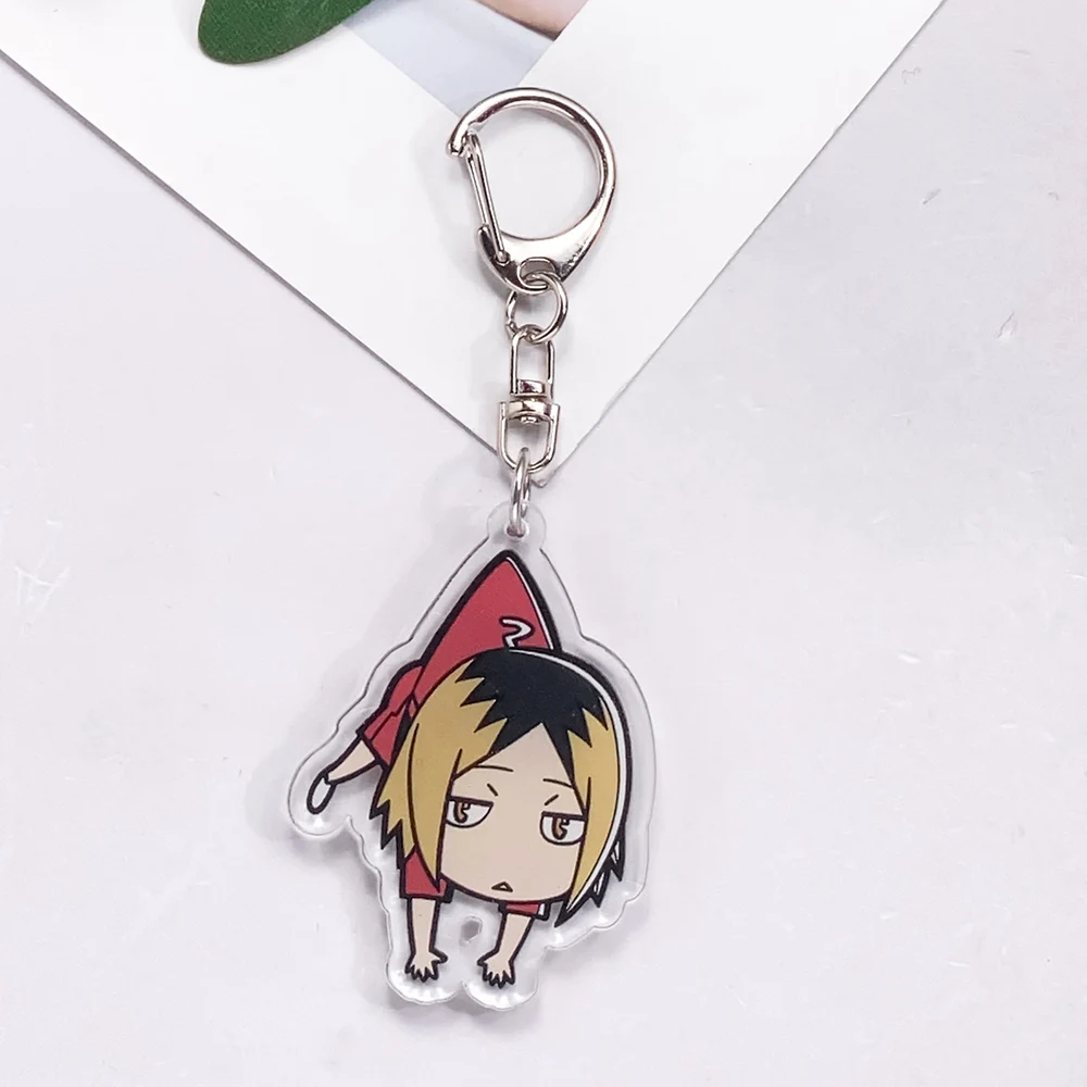 1/10Pcs Anime Figures Haikyuu Acrylic Car Keychain Accessories Cute Bag Charm Funny Backpack Pendant Key Ring Gifts For Friends