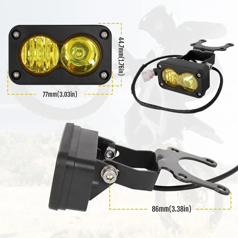 Motoparty Headlamp Kit With Switch For Sur-Ron SurRon Segway Talaria Yellow 6000-6500K Spot