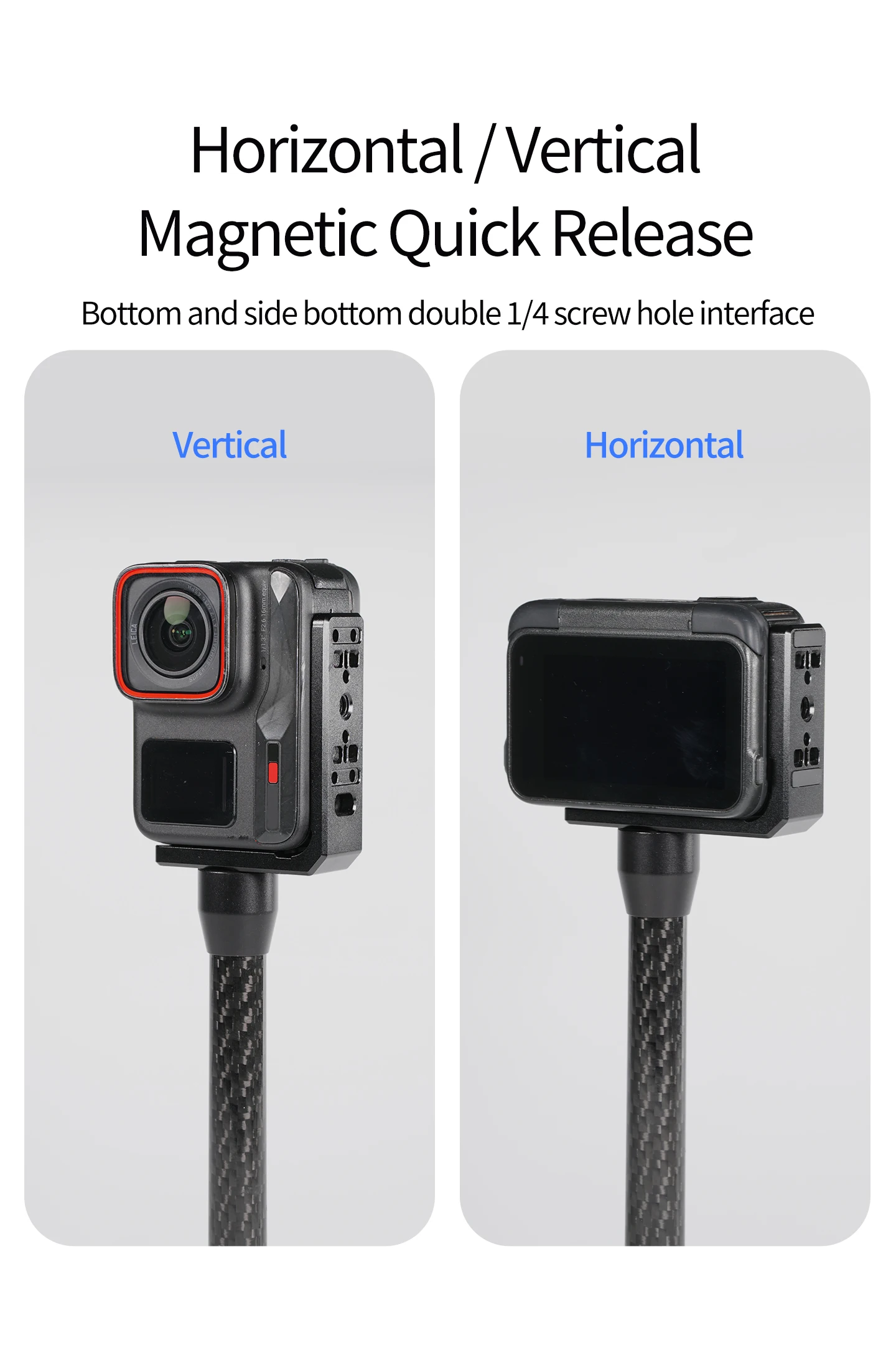 Neue Für Insta360 Ace Pro L Platte Vertikale Horizontale Halterung Magnetische Basis Faltbare Stativ Adapter 1/4 ARRI Sport Kamera Halterung – Detail 6
