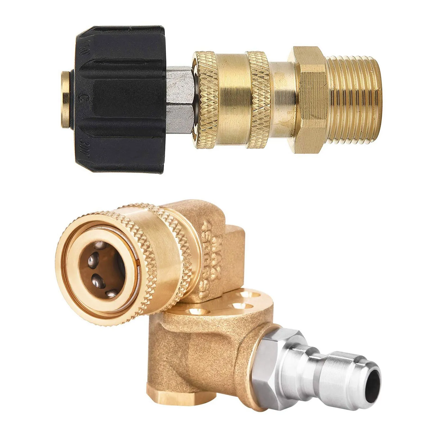 

ABPQ-1 Set Quick Connecting Pivoting Coupler 180 Degree & 1 Set Pressure Washer Adapter Set