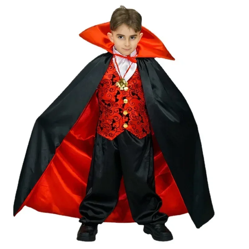 Gruselige Vampir Dracula Jungen Cosplay Kostüm Fantasie Halloween Karneval Party Kinder Kind Ohr Dracula Gothic Vampir Kostüm