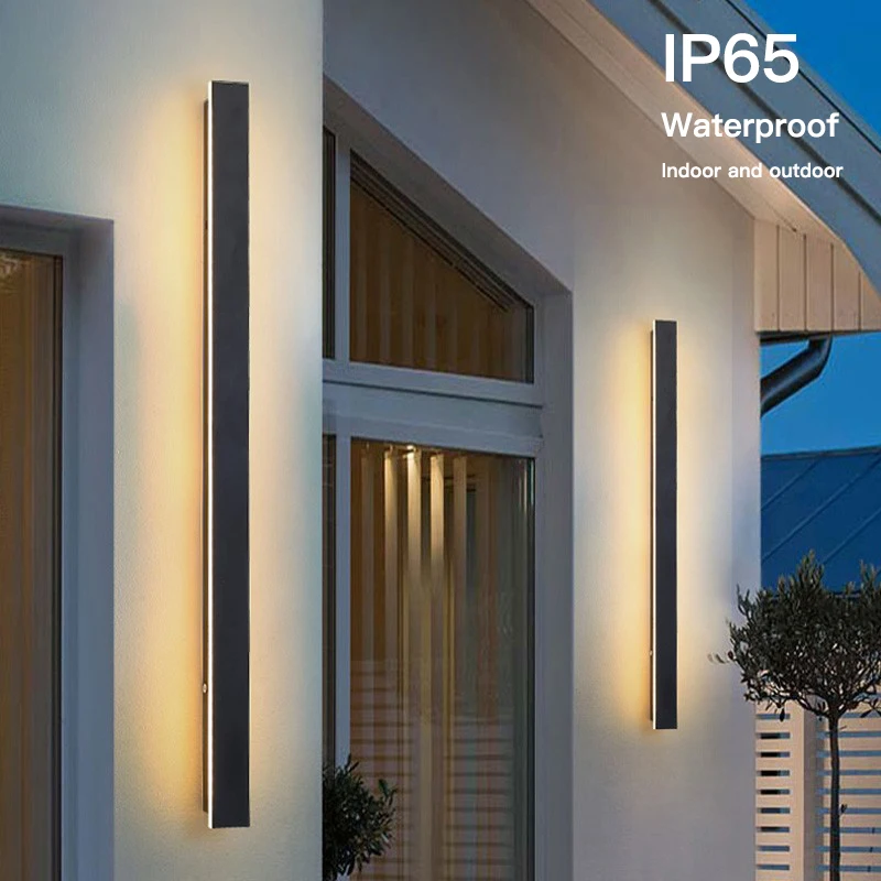 New Outdoor Waterproof Modern LED Wall Lights With Remote Living Room Bedroom Corridor Porch Black Indoor Lamp Lighting Dimmable