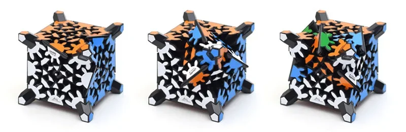 Calvin's Puzzle 3x3 Gear Cube, Extreme Gear, Oblique Turn Cube, Corner Magic, Blue Limited Edition, High Difficulty, Alien Toy