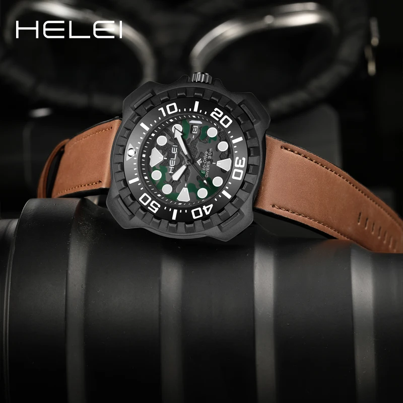 ساعة يد كوارتز مضيئة مقاومة للماء للرجال ، واقيات معصم ، ساعات رياضية فاخرة ، أزياء أصلية