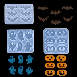 DIY Crystal Dropper Resin Halloween Mold Ghost Bat Pumpkin Earrings Necklace Pendant Mobile Phone Patch Silicone Mold