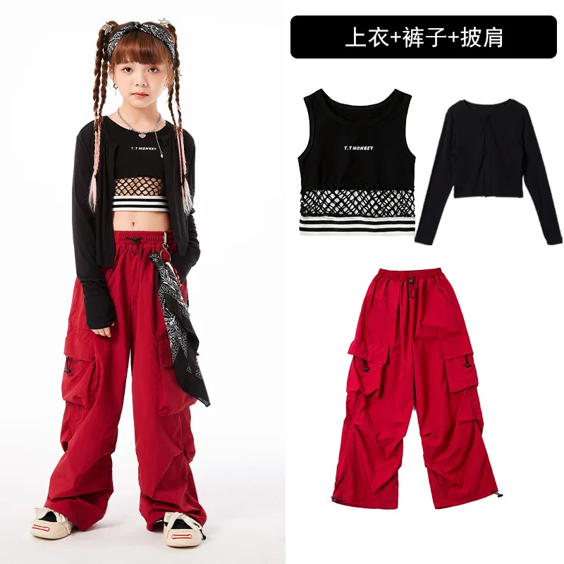 Abbigliamento da ballo per sala da ballo per bambini Jazz Dancewear Party Stage outfit Street Dance Wear costumi Hip Hop per ragazze ragazzi T Shirt pantaloni