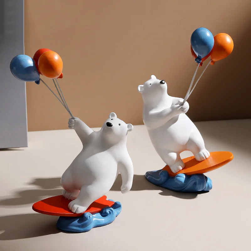 

Nordic creative surfing balloon bear decoration living room TV cabinet children's room desktop decoration home soft decoration