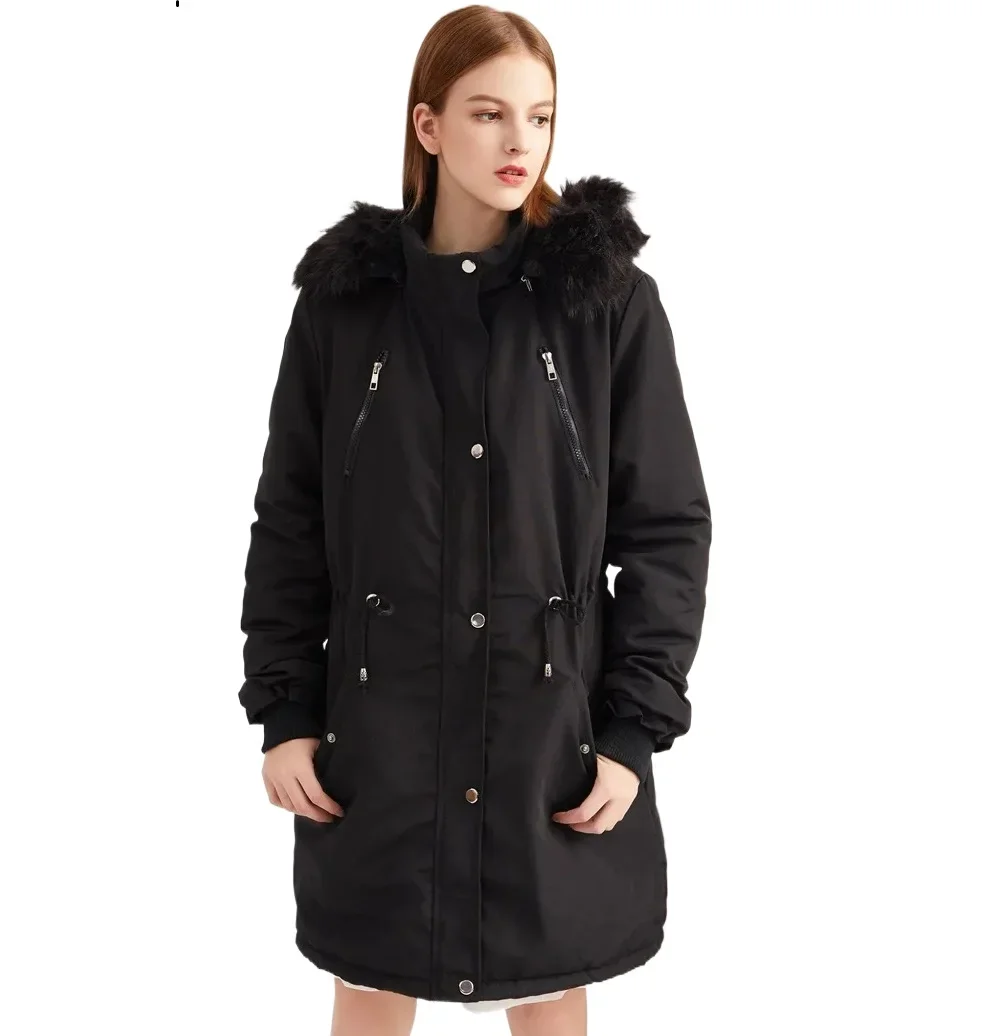 

Maternity Thicken Fleece Lined Parka Jacket Coat Pregnancy Hooded Warm Winter Coat