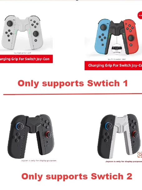 充電グリップブラケットスイッチ 2/1 ジョイコンハンドルゲームコントローラグリップ充電ステーション任天堂スイッチアクセサリー