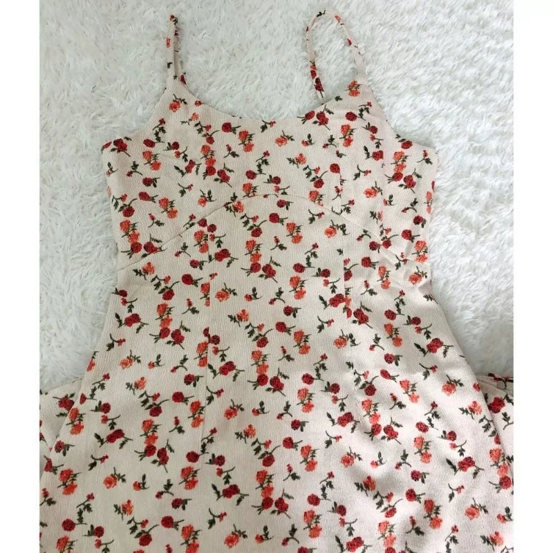 فستان كامي نسائي مزين بالزهور مناسب للترفيه على الطراز الكوري ميدي على شكل حرف a مزاجه سروال قصير لطيف حلو بسيط مكتب السيدات العصرية #6