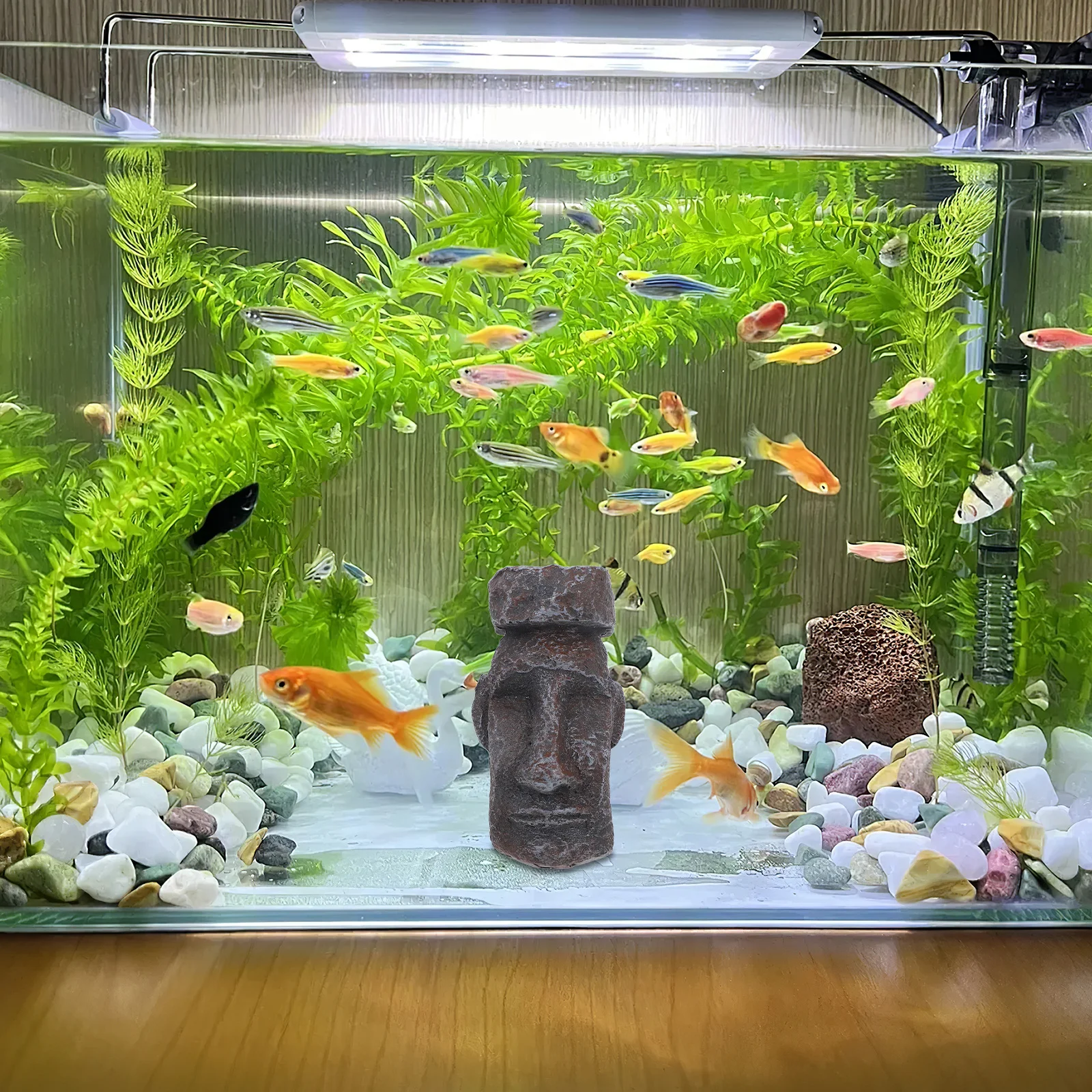 

Moai Stone Resin Statue Aquarium Ornament Fish Tank Landscape Decoration Miniature Terrarium Decor