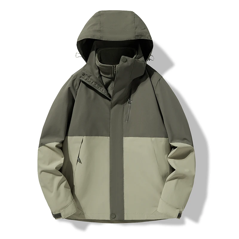 Warm Camping Hiking Jacket Men Autumn Winter Outdoor Sports Coats Unisex Windbreaker Couple Waterproof Jackets Two-piece Set image 2