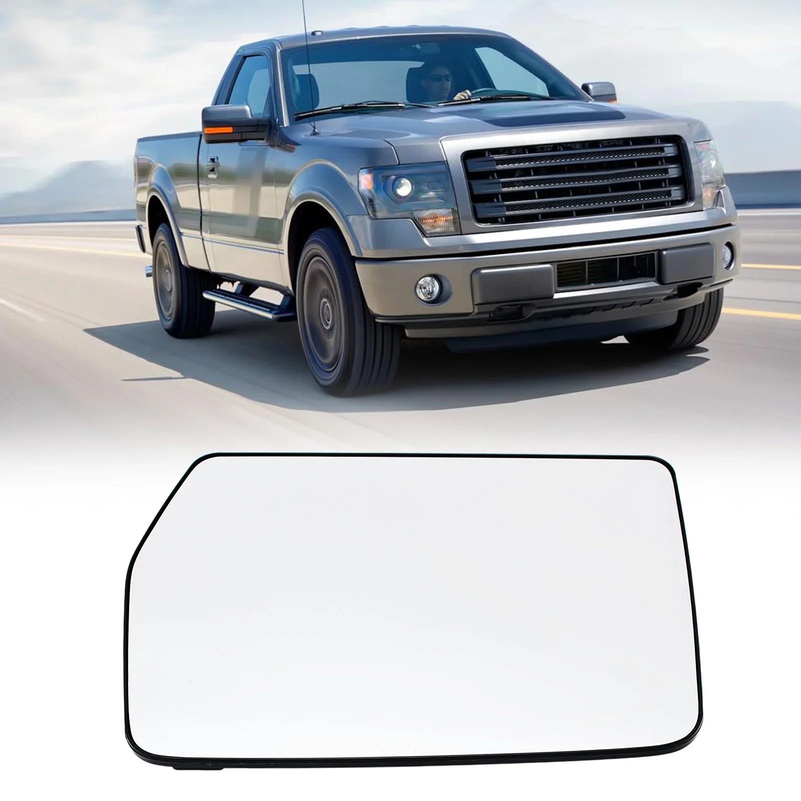 

Heated Mirror Glass Rearview Mirror Glass Left Side Anti Fog Direct Replacement For Ford F-150 2004-2010 OEM 4L3Z 17K707 DB