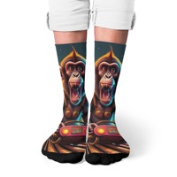 Screaming Crazy Monkey Funny Socks Novelty Harajuku Happy Compression Socks Retro Style Street Hip Hop Party Suitable for Gifts