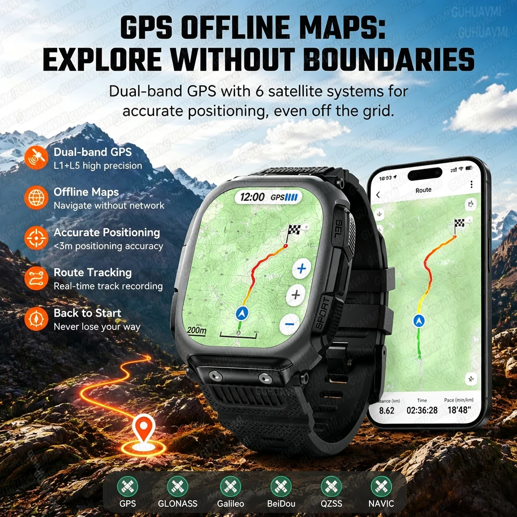 New Upgrade Outdoor Map Smart Watch 2.13