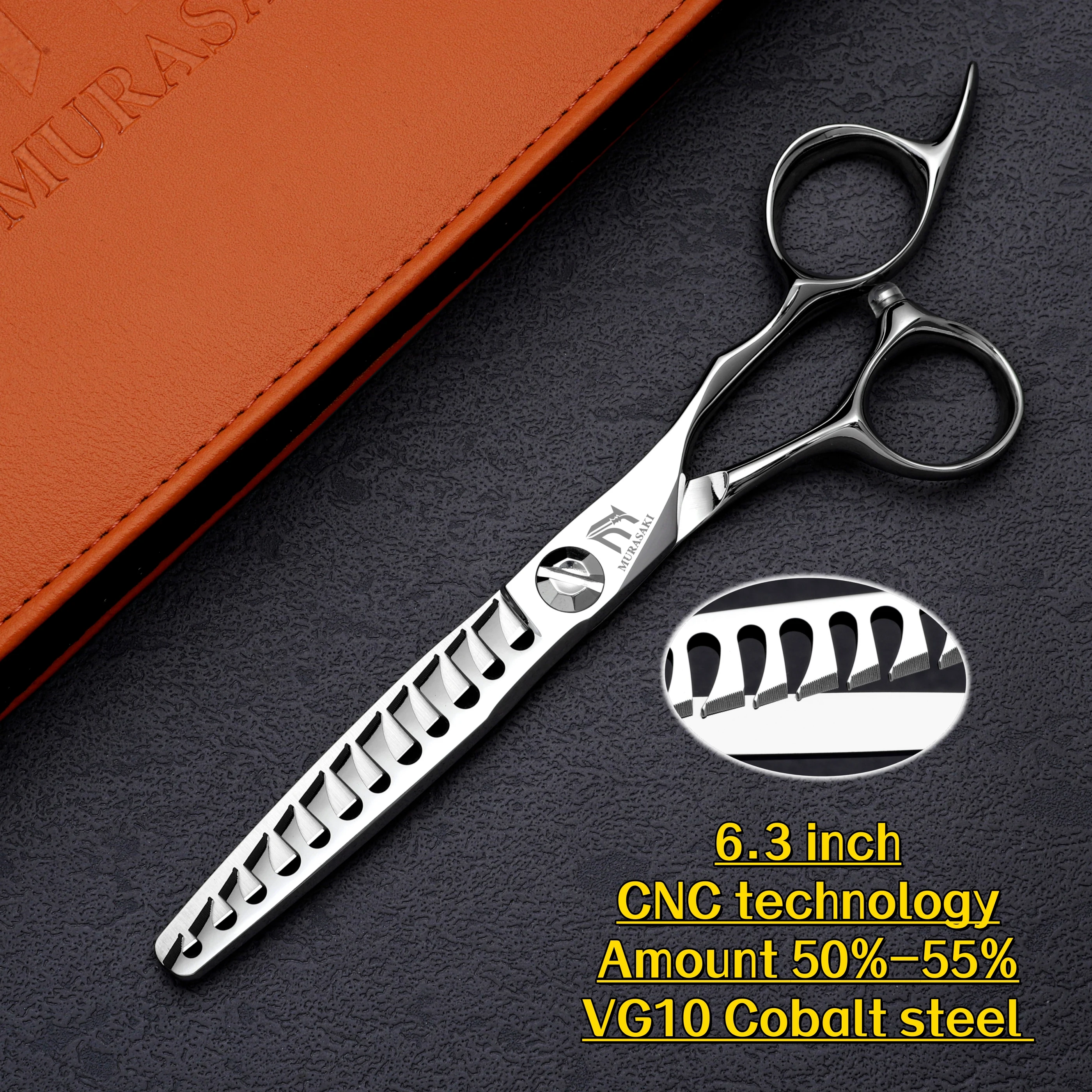MURASAKI 6 Zoll professionelle CNC-Ausdünnungsschere, hergestellt aus japanischem VG10-Stahl, Friseurschere, erstklassige Haarschneidemaschine – Detail 11