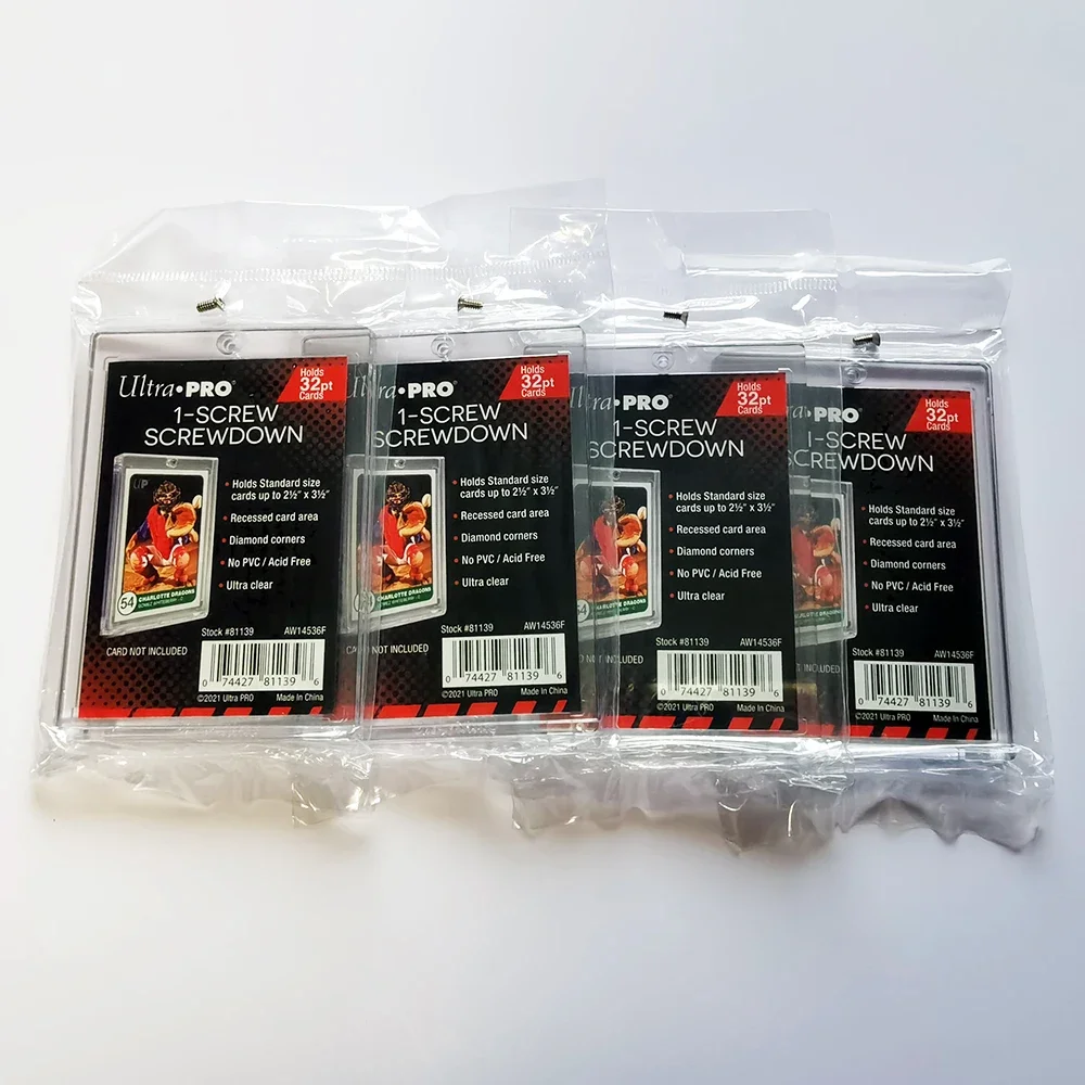32PT Ultra.Pro 1-Screw Screwdown Recesed Card Area Protection Ultra Clear Card Bricks Hold Basketball Football Hockey MTG Cards