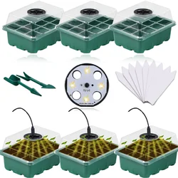 Gardening Plant Germination Greenhouse Nursery System Full Spectrum Seed Starter Tray Kit Grow Light Adjustable Humidity Indoor