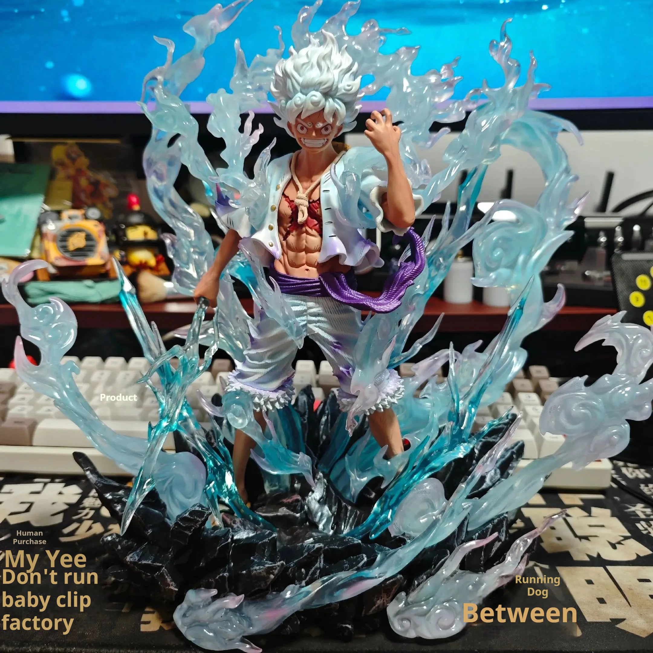 

JT Studio New Premium One Piece Nika Luffy Statue 30cm - Anime Figure Full Effect Parts Set, Desktop Collectible Model Toy