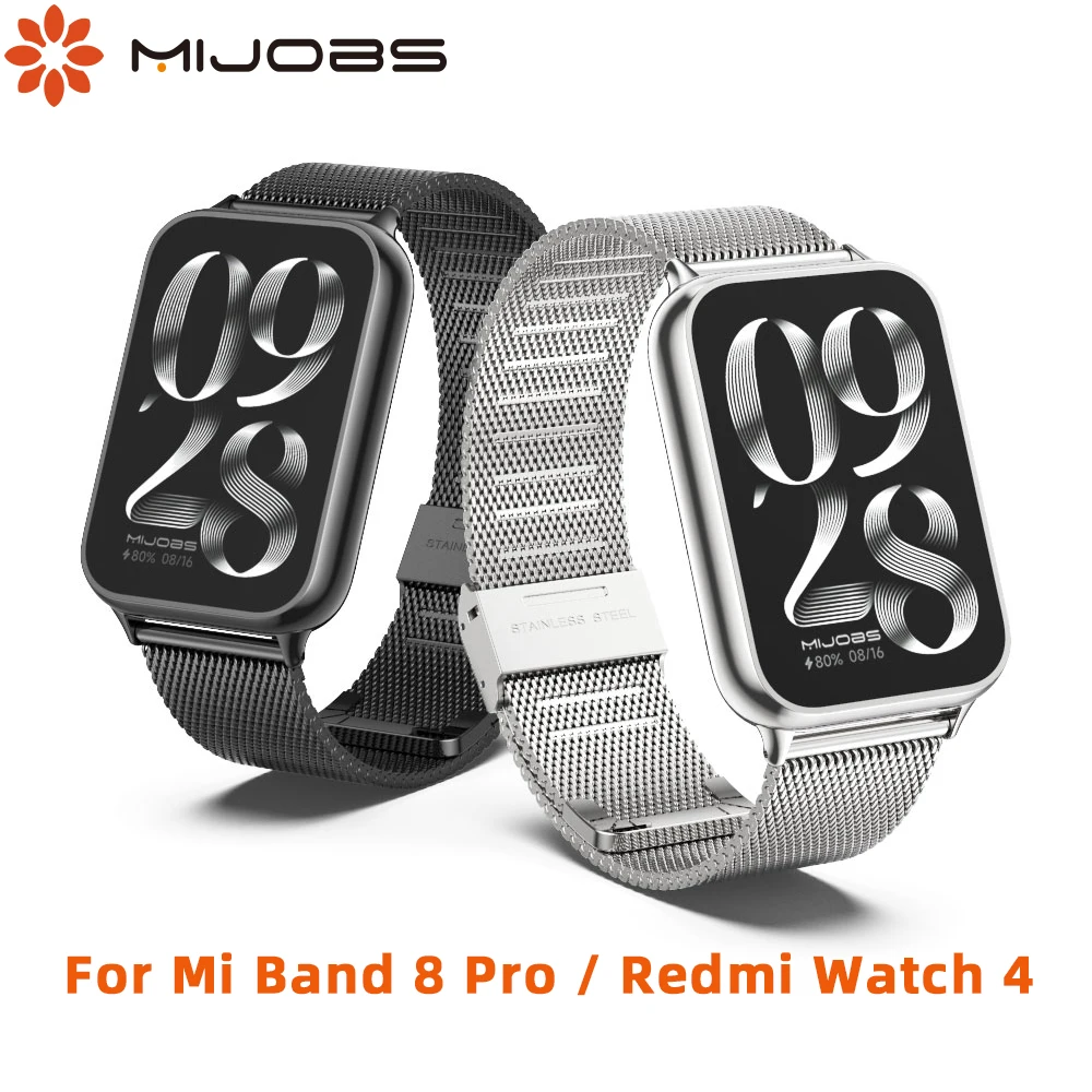 Strap for Xiaomi Mi Band 8 Pro Smart Bracelet for Redmi Watch 4 Replacement Metal Stainless Steel Watch Band for Mi Band 8 Pro