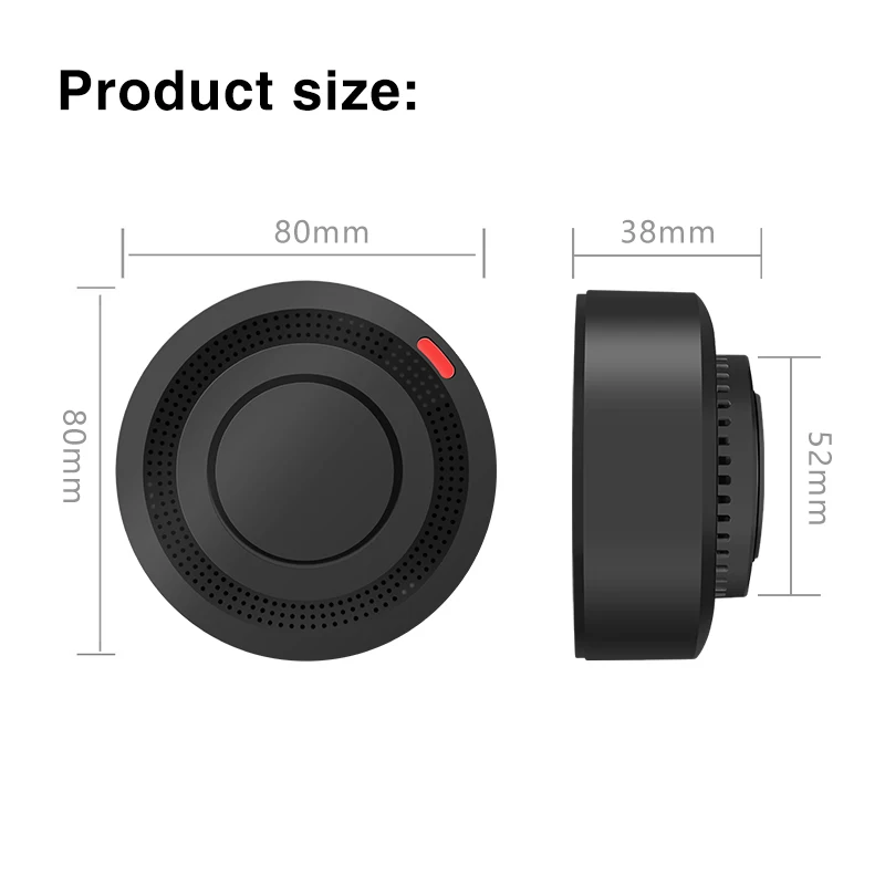 Tuya Smart WiFi Rauchmelder Smart Home 85dB Echtzeitüberwachung Fernalarmmeldung App-Steuerung Funktioniert mit Alexa