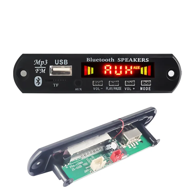 ​Bluetooth Audio Amplifier Board for Car Stereo - MP3 WMA APE Decoder with USB TF Card FM Radio Handsfree MIC, DC 7-12V