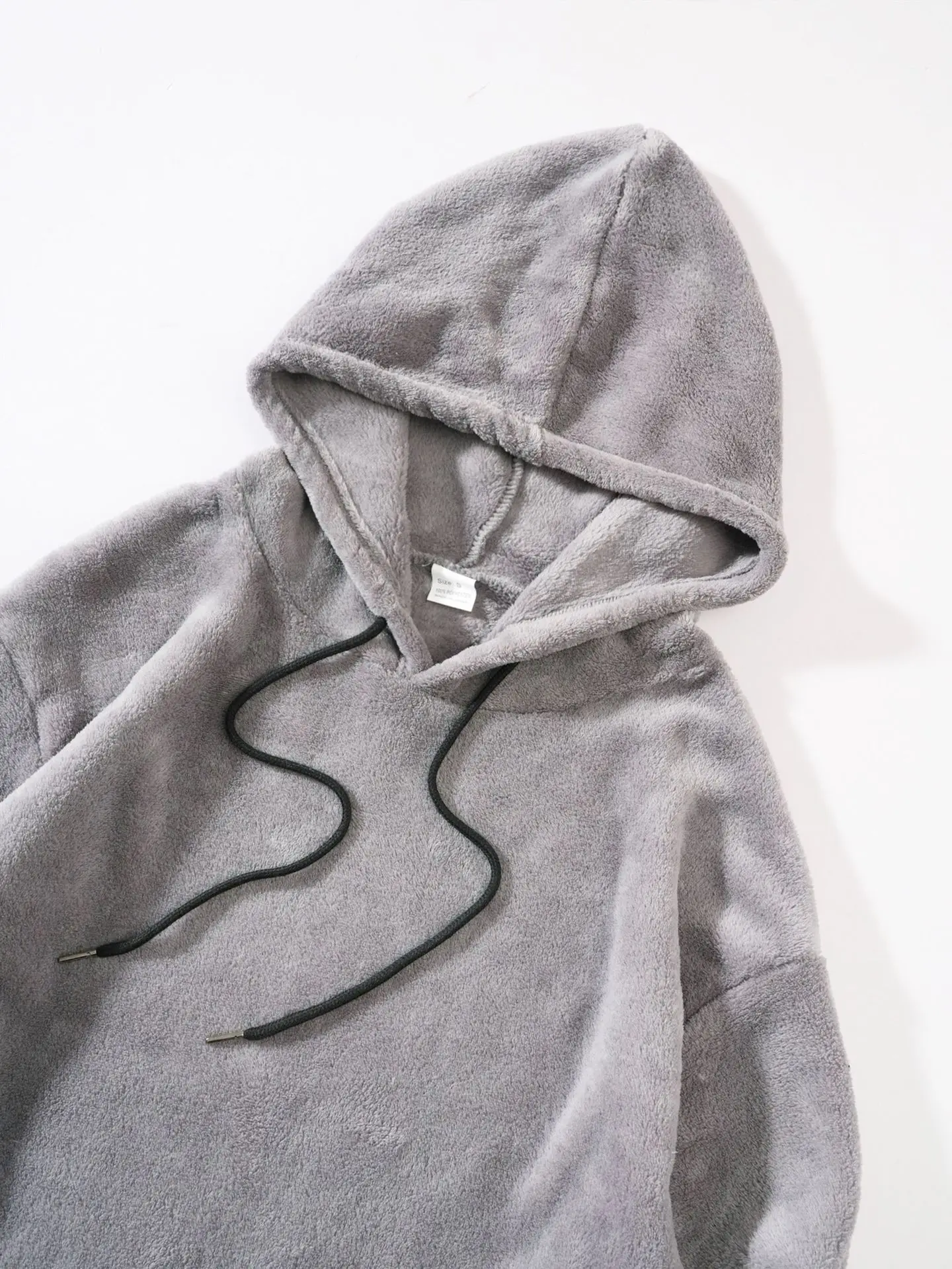 Herren Weiches Warmes Flanell Zweiteiler Set Übergroßer Kapuzenpullover mit Kordelzug Lose Hose Lässige Hauskleidung Herbst Winter Tägliche Kleidung – Detail 38