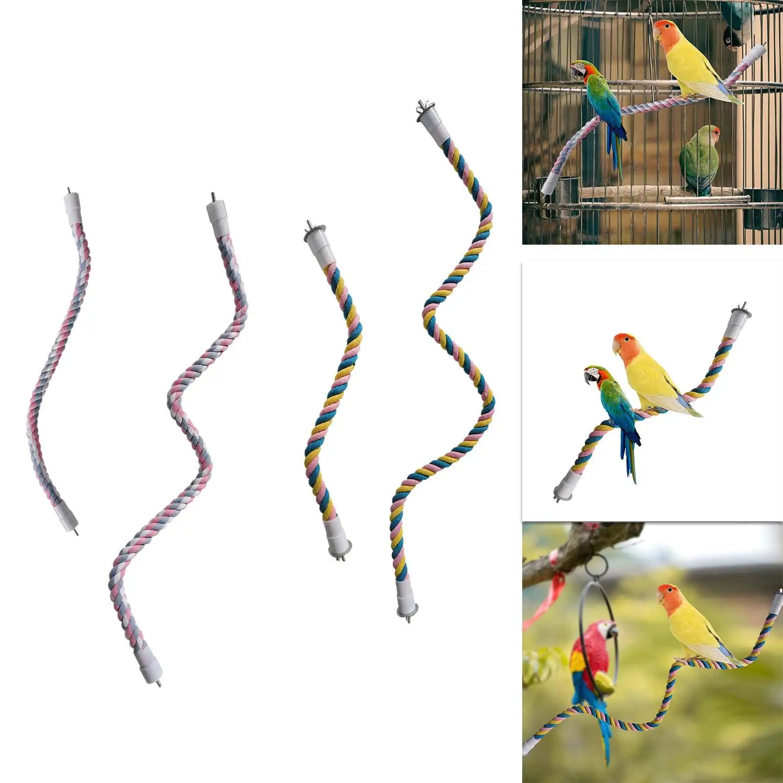 Cuerda giratoria de algodón para pájaros – Juguete de escalada - imagen 2