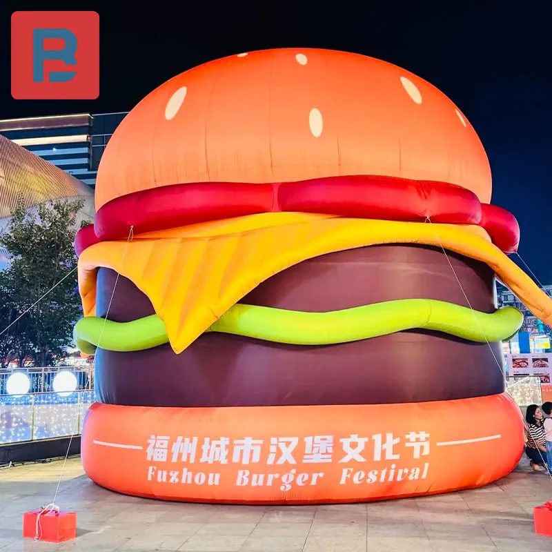 

Giant inflatable cheeseburger air model giant food fast food restaurant opening advertising bar stage lighting decoration