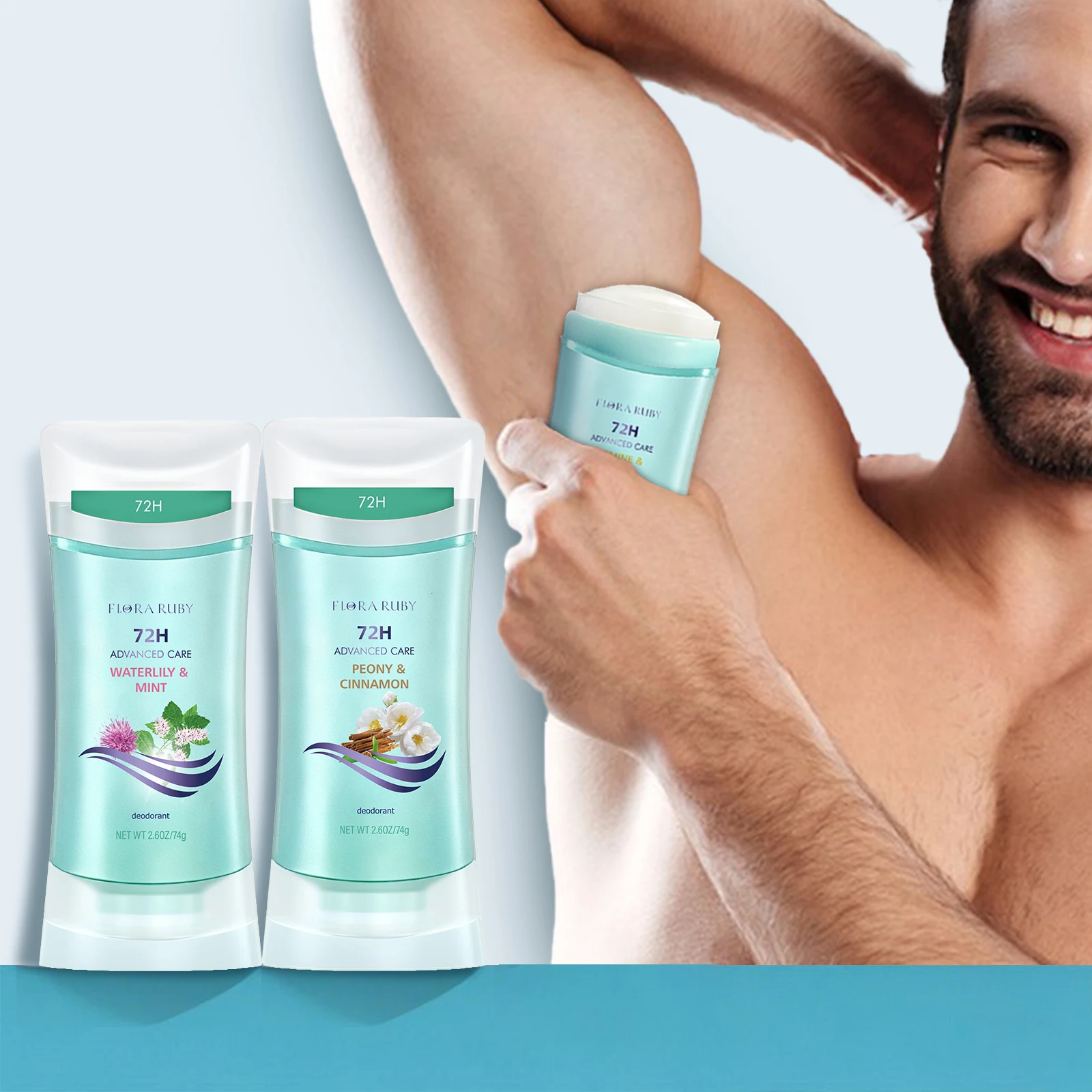 

Дезодорант-карандаш Flora Ruby, Дезодорант-бальзам, 72-часовой длительный и освежающий, Цветочный аромат Натуральная формула