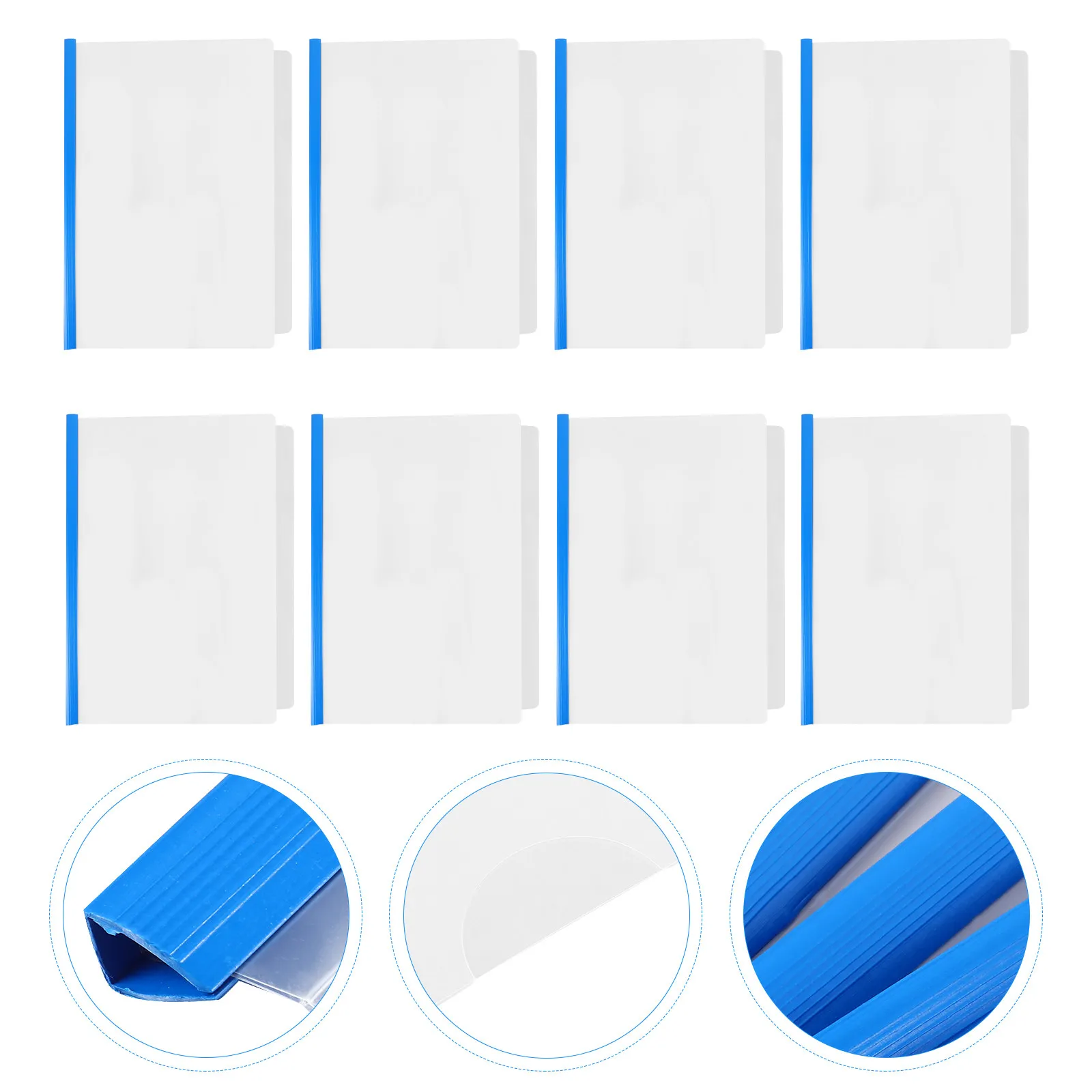 

10Pcs A4 Transparent File Folders with Non Slip Draw Rods for Documents Test Papers Music Books Report Resume Organization