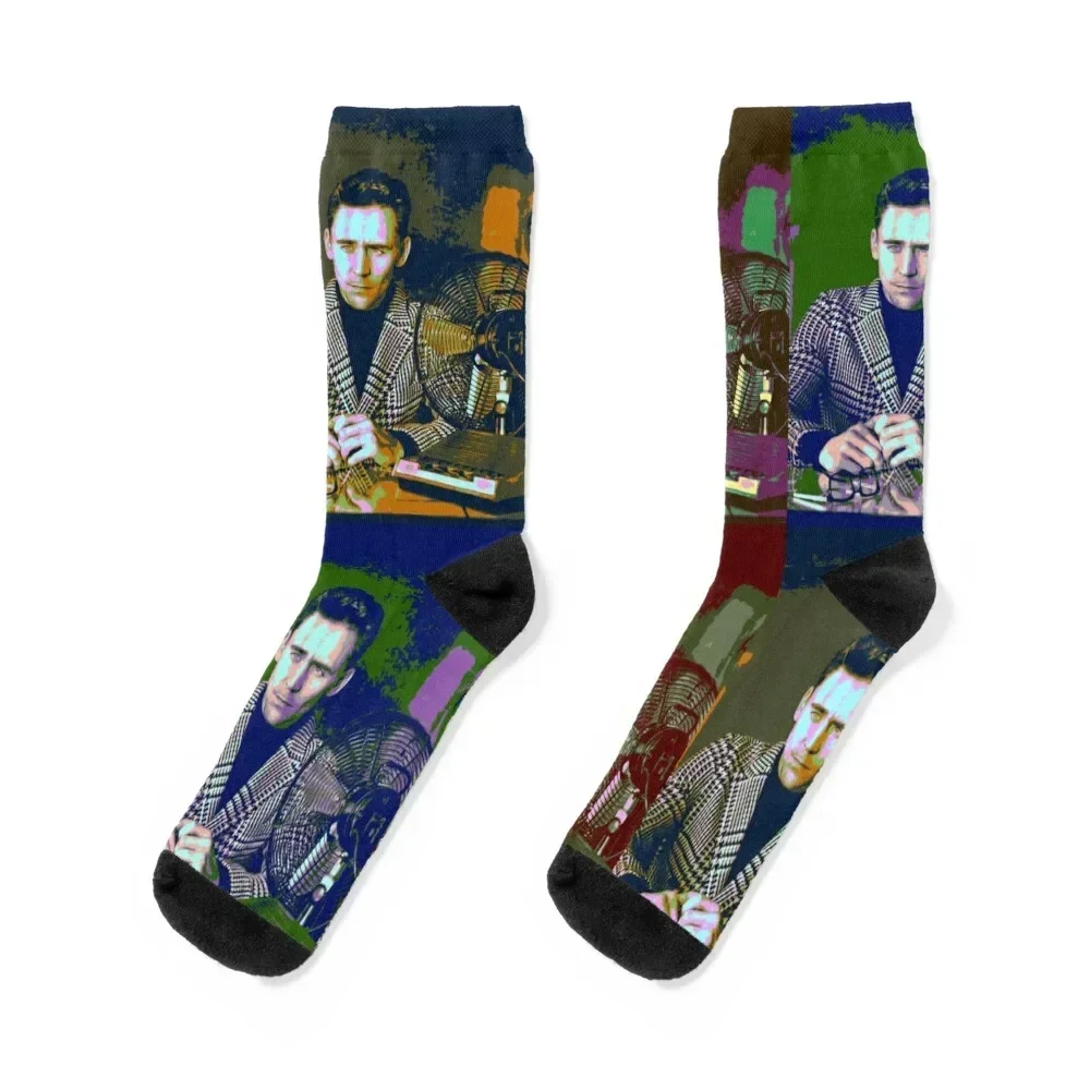 

Tom Hiddleston Pop Art Socks happy hockey christmass gift Climbing Socks Men's Women's