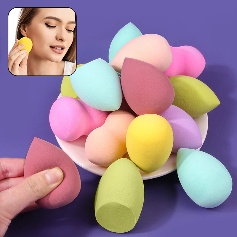 Dry And Wet Dual-Purpose Sponge Beauty Makeup Egg Air Cushion Powder Puff Extremely Soft Makeup Tool Random Color and Shape